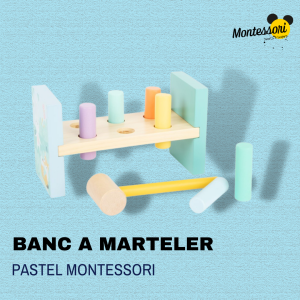 Banc à marteler Pastel Montessori