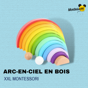 Arc-en-ciel en bois XXL Montessori
