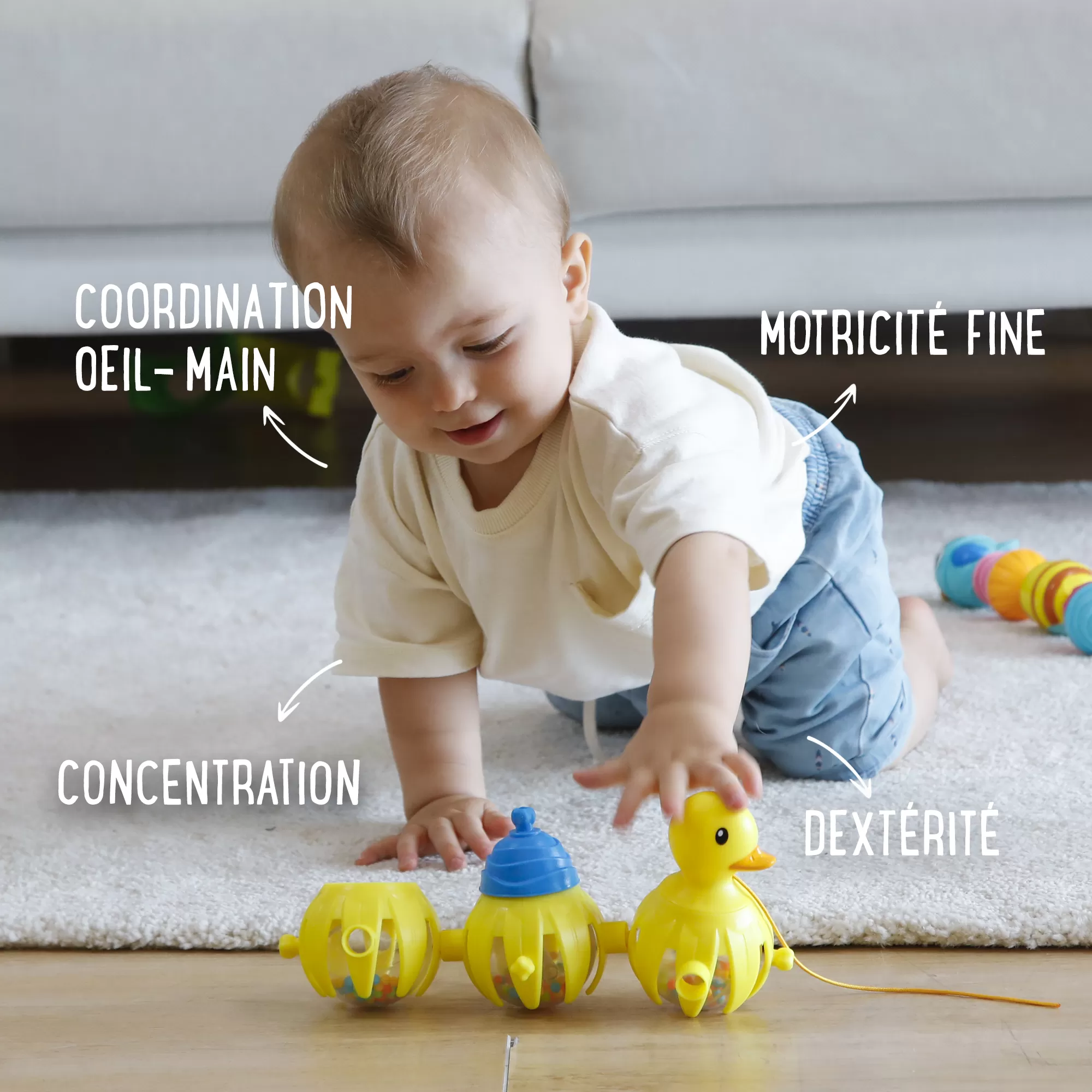 CANARD à POUSSER / TIRER ET PERLES DE MOTRICITé – 10 PIÈCES – Image 8