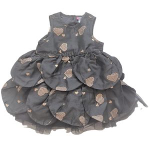 Robe de fête noire dorée volants bébé fille 12 MOIS ORCHESTRA