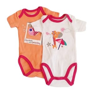 Lot de 2 body poisson et girafe bébé fille 3 MOIS POMMETTE