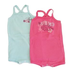 Lot de 2 body bretelles rose et bleu bébé fille 3 MOIS IN EXTENSO