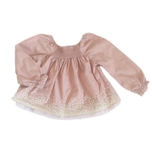 Blouse rose blanc bébé fille 12 MOIS OBAIBI