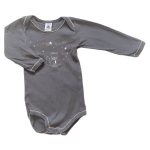 Body gris chat étoiles bébé fille 12 MOIS PETIT BATEAU