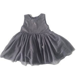 Robe de Fête strass tulle gris bébé fille 12 MOIS GEMO