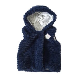 Veste sans manches fourrure bleu bébé fille 18 MOIS ORCHESTRA