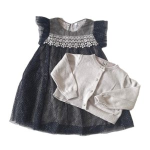 Robe de Fête tulle + Gilet argenté bébé fille 18 MOIS