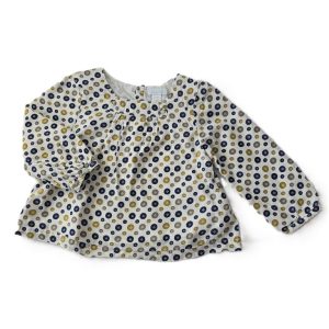 Blouse blanche ronds colorés bébé fille 18 MOIS OBAIBI