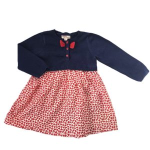 Robe marine et cœurs rouges bébé fille 18 MOIS DPAM