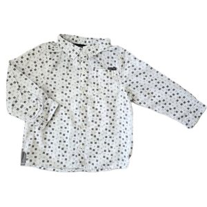 Chemise chic blanc gris bébé garçon 18 MOIS ORCHESTRA
