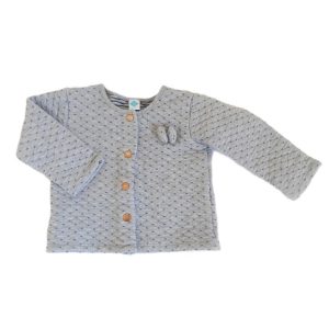 Gilet gris motif nœuds bébé fille 23 MOIS TEX BABY