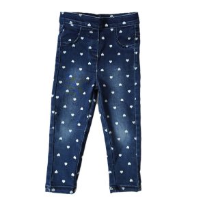 Pantalon slim jean bleu cœurs bébé fille 23 MOIS ORCHESTRA
