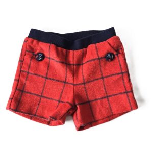 Short doublé orange marine carreaux bébé fille 24 MOIS KIMBALOO