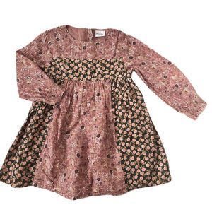 Robe fleurs rose noir doré bébé fille 24 MOIS TAPE A L’OEIL