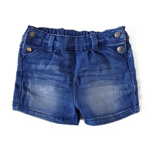Short jean bleu délavé bébé fille 23 MOIS TAPE A L&rsquo;OEIL
