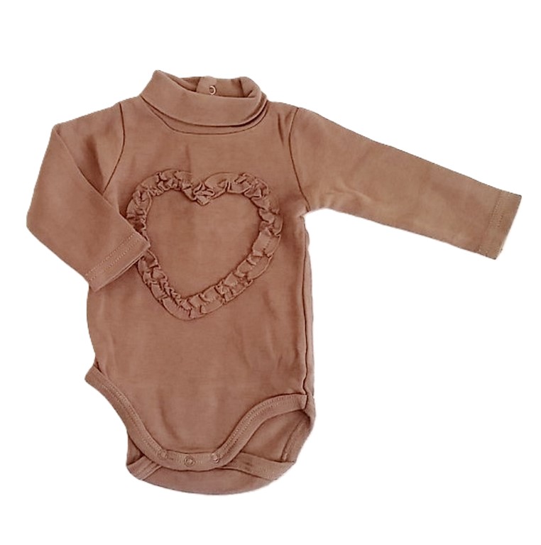 Body marron cœur bébé fille 3 MOIS
