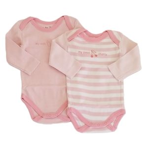 Lot 2 Body rose et rayé 3 MOIS TEX BABY