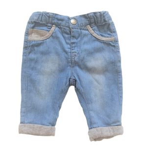 Pantalon jean bleu gris doublé bébé fille 3 MOIS