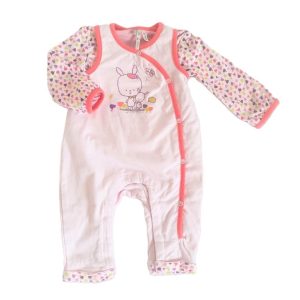 Ensemble Salopette + T-shirt rose lapin bébé fille 3 MOIS ORCHESTRA