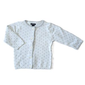 Gilet mailles blanc pois argentés bébé fille 3 MOIS KIABI