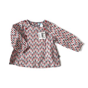 Liquette à pois rouge marine gris bébé fille 3 MOIS OBAIBI