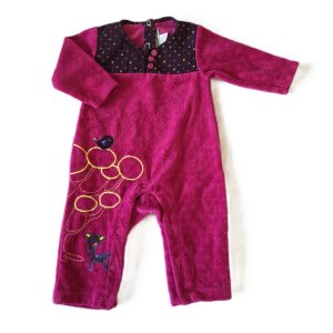Combinaison fuchsia prune bébé fille 3 MOIS ORCHESTRA