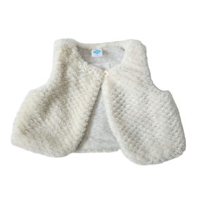 Gilet sans manches polaire écru bébé fille 3 MOIS TEX