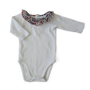 Body blanc col fleurs bébé fille 3 MOIS JACADI
