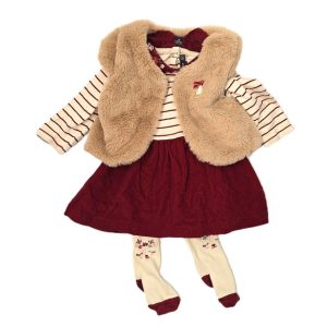 Ensemble de fête Robe Gilet Collants bébé fille 6 MOIS SERGENT MAJOR
