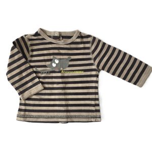 T-shirt rayé marron beige bébé garçon 6 MOIS KIABI