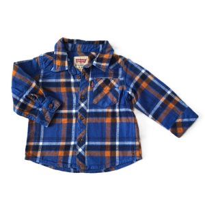 Chemise à carreaux bleu orange bébé garçon 6 MOIS LEVI&rsquo;S