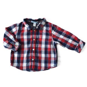 Chemise à carreaux bleu rouge bébé garçon 6 MOIS OBAIBI