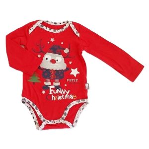 Body rouge Noël bébé mixte 9 MOIS P&rsquo;TIT BEGUIN