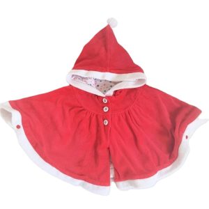 Cape de Noël rouge blanche bébé fille 9 MOIS ORCHESTRA