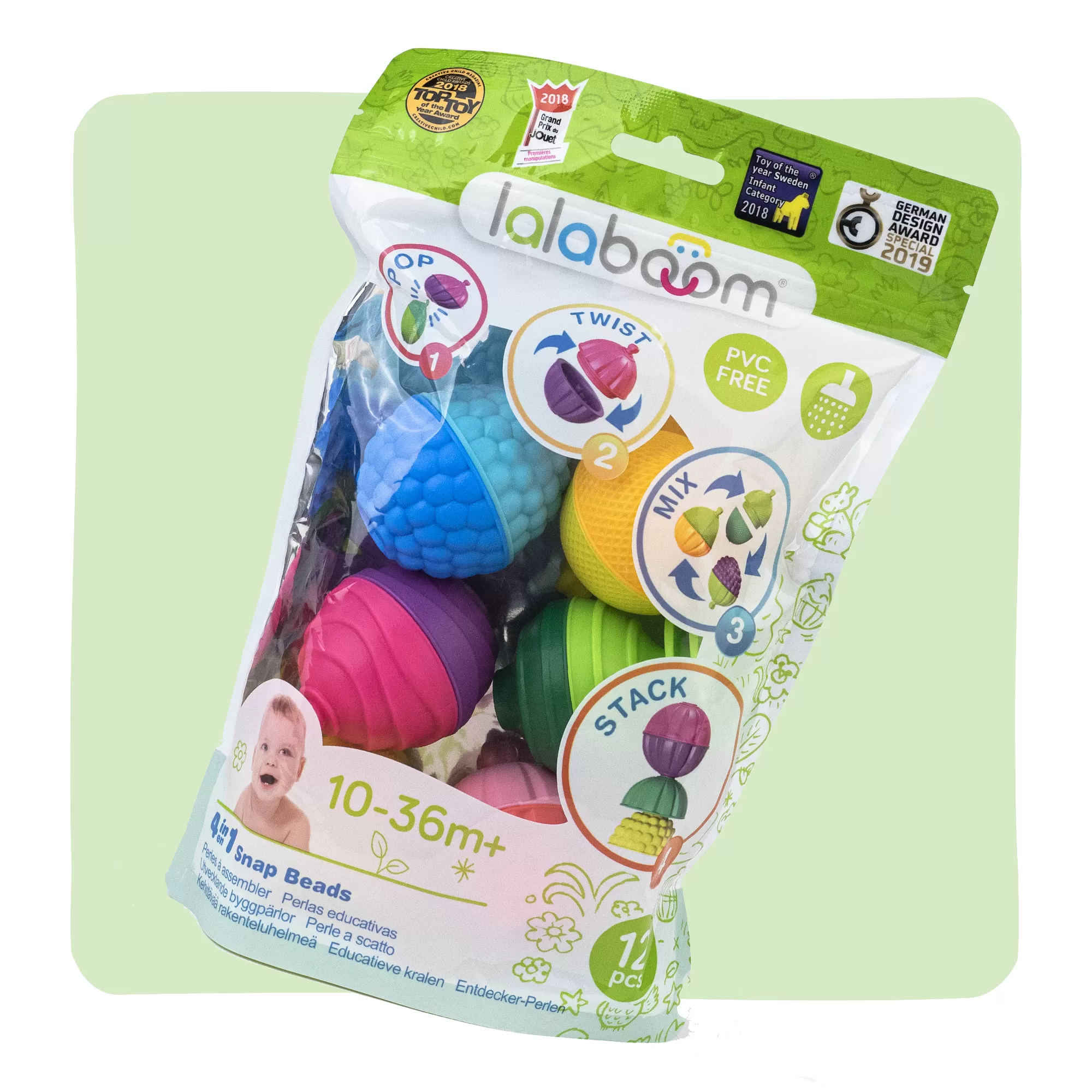 SACHET PERLES DE MOTRICITé LALABOOM – 12 PIÈCES