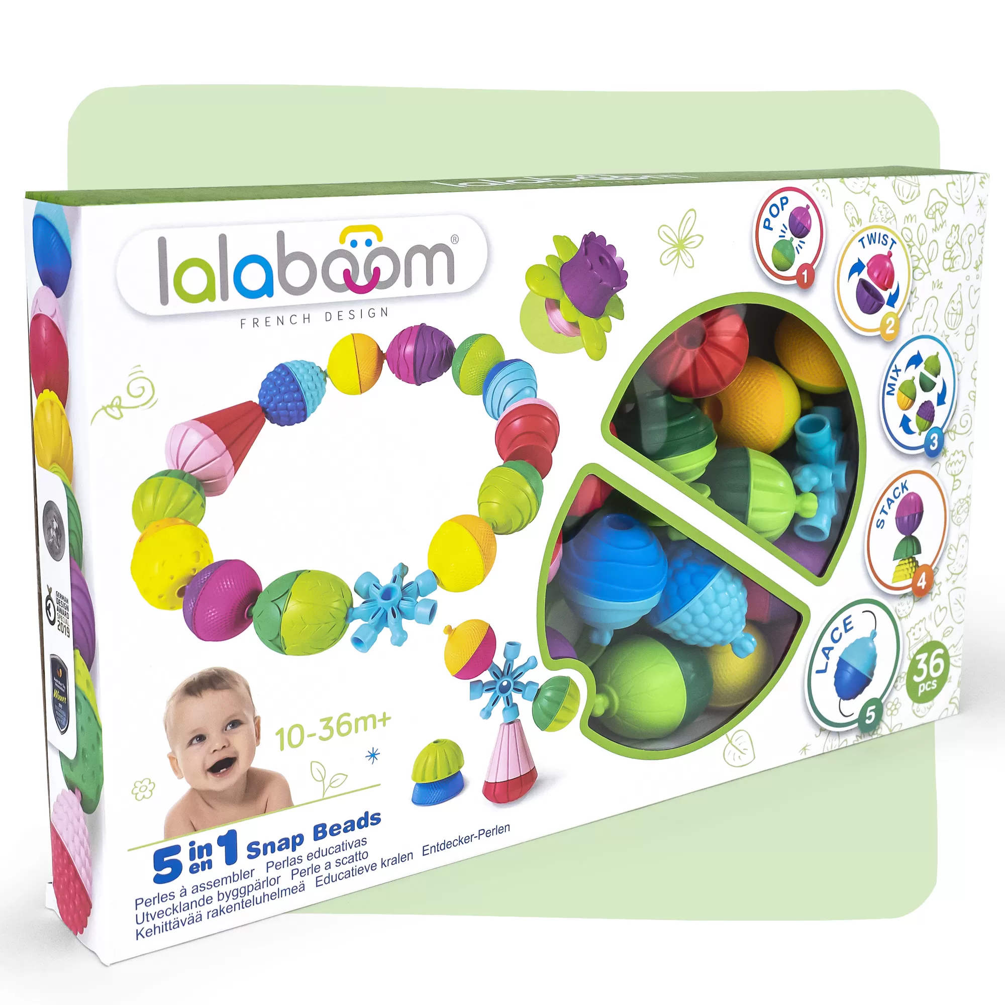 BOITE PERLES DE MOTRICITé LALABOOM – 36 PIÈCES