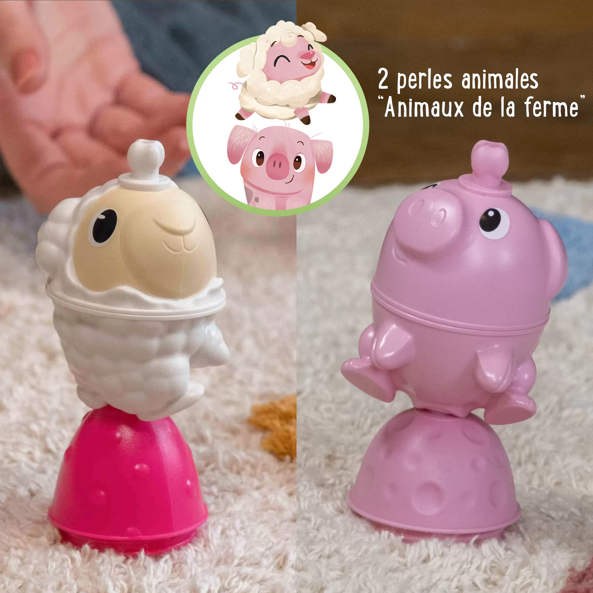 PERLES DE MOTRICITé LALABOOM – ANIMAUX DE LA FERME – 6 PIÈCES – Image 3