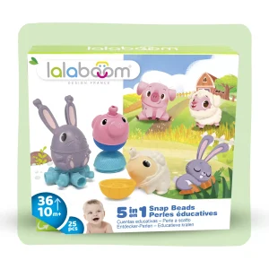 PERLES DE MOTRICITé LALABOOM – ANIMAUX DE LA FERME – 25 PIÈCES
