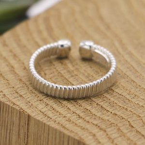 Bague homme ouverte Godrons