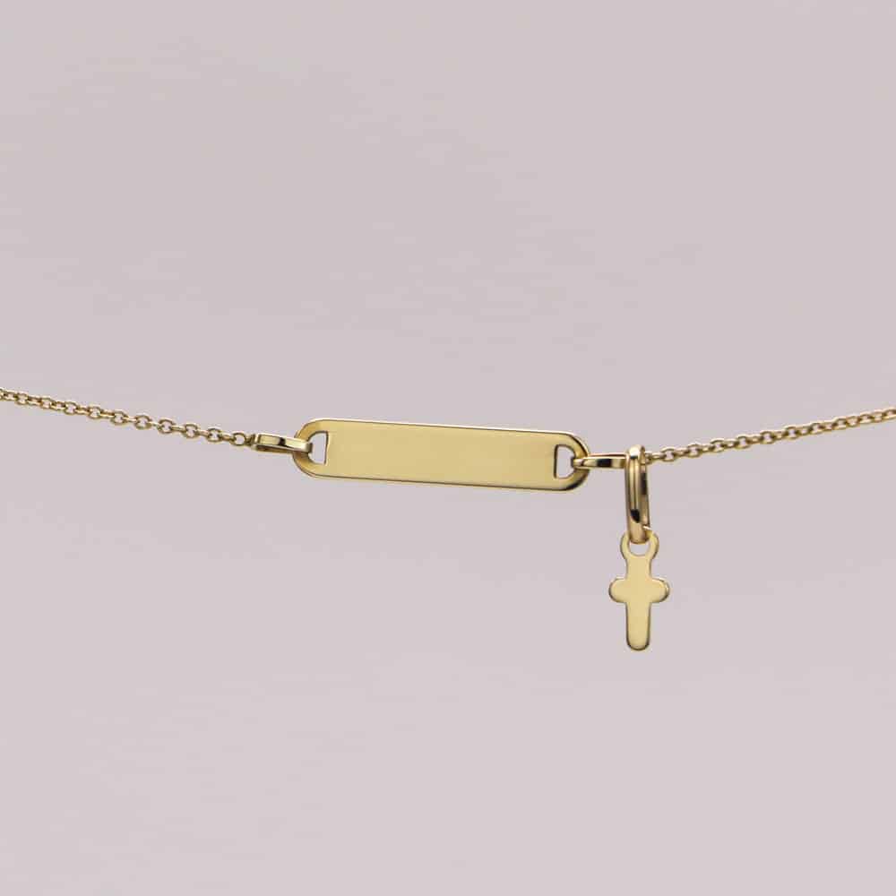 Médaille de baptême Mini Croix latine en Or jaune 18 carats – Image 7