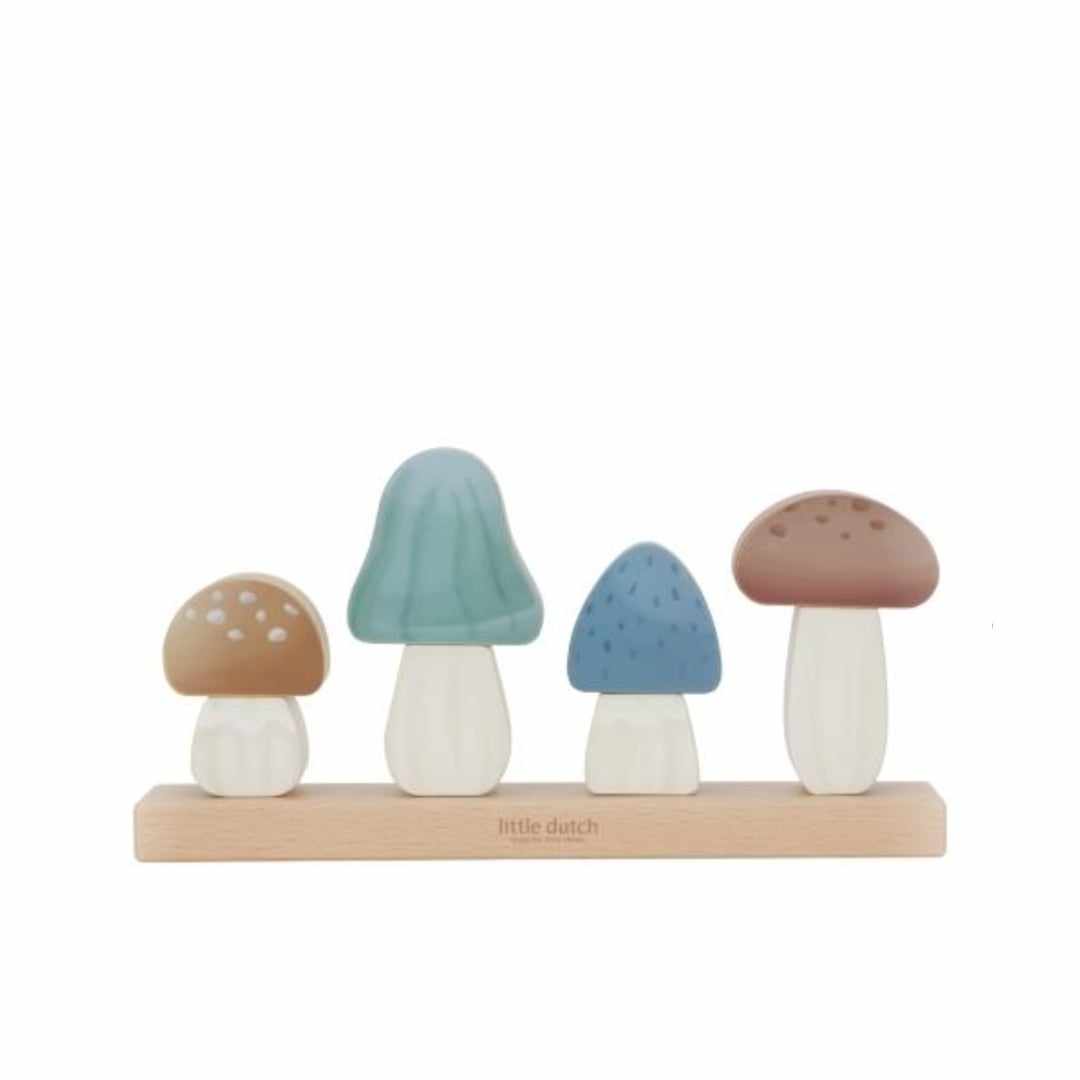 Collection Forêt – Empilable en Bois Champignons Bleu