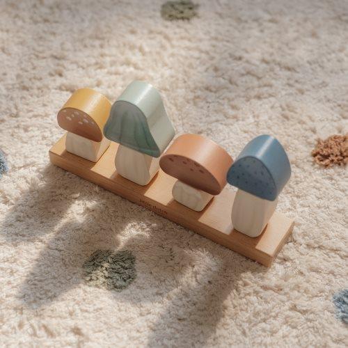 Collection Forêt – Empilable en Bois Champignons Bleu – Image 2