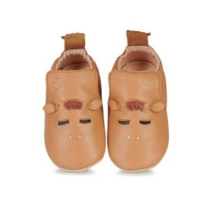 Easy Peasy – Chaussons Cuir Chameau 6/12 mois