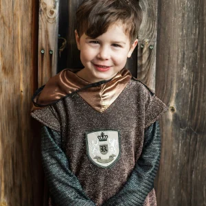 Tunique et Cape Scintillante Cuivrée Chevalier 7/8 ans