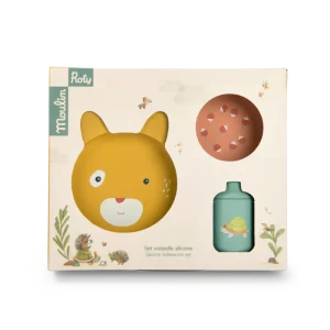 Coffret 3 Pièces Vaisselle en Silicone – Collection 3 Petits Lapins