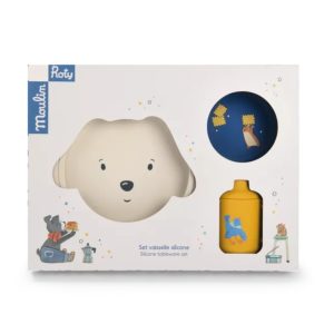 Coffret 3 Pièces Vaisselle en Silicone – Collection Puce et Pilou