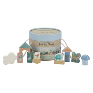 Collection Forêt – Cubes de Construction en Bois Bleu