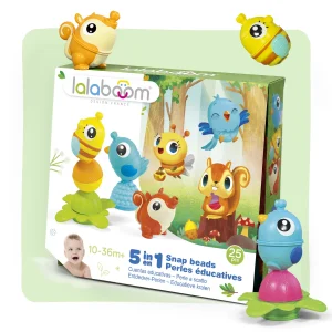 COFFRET PERLES DE MOTRICITé ANIMAUX DE LA FORÊT – 25 PIÈCES