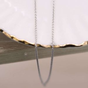 Chaîne OR Blanc maille forçat ronde