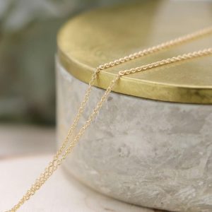 Chaîne OR Jaune maille forçat ronde 40cm